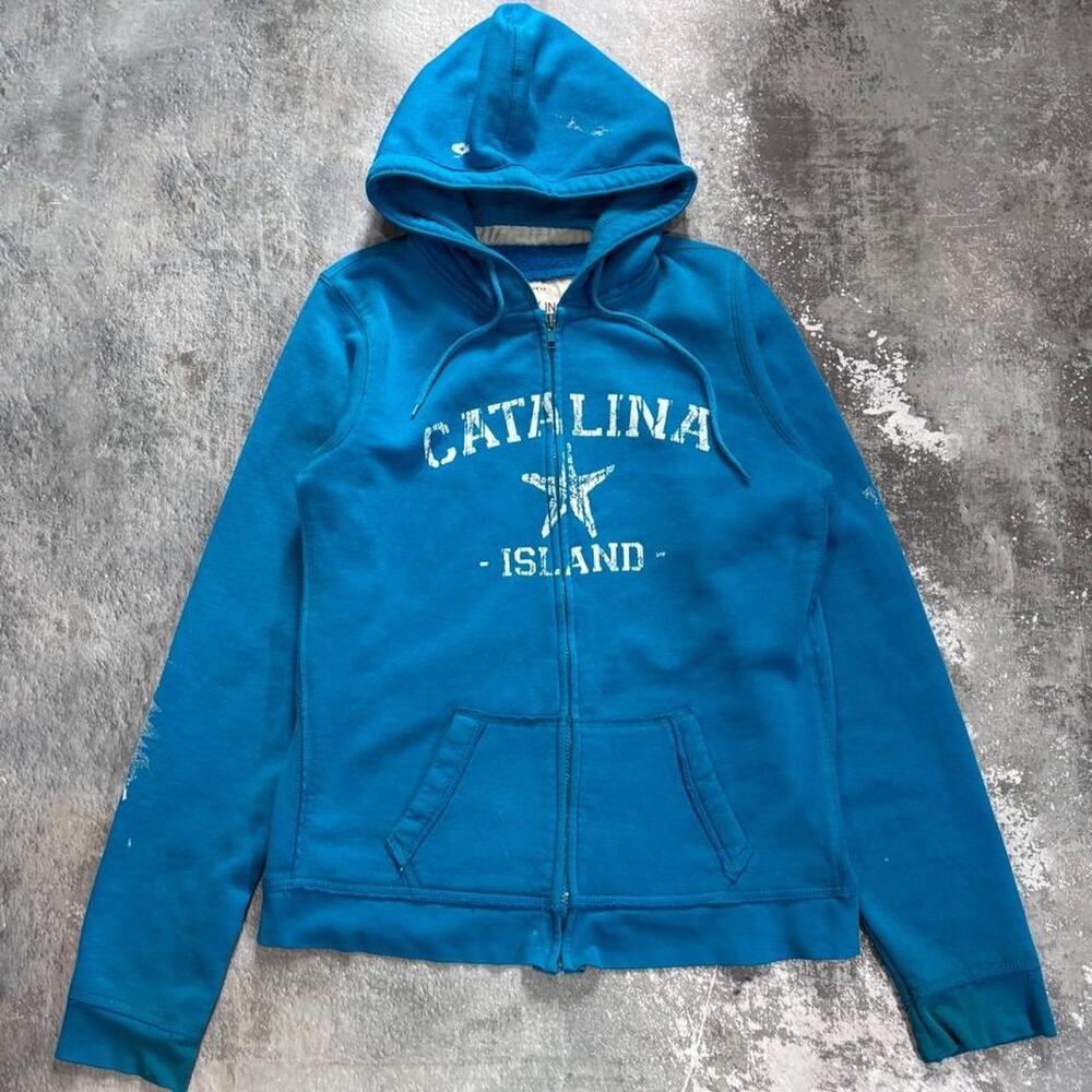 Vintage Catalina Island Blue & White Zip Up.